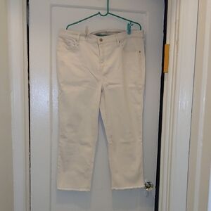 Women's Cropped White Ankle Jeans - Clean Stretch Denim